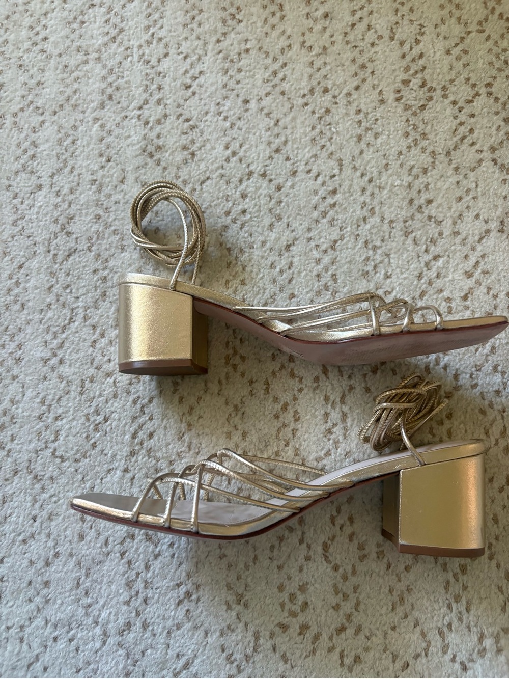 PORTE & PAIRE Metallic Leather Sandals Size 9 - Picture 9 of 13